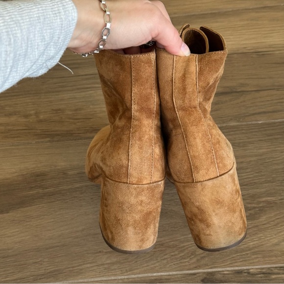 VINCE Halle Lace Up Ankle Bootie in Cedar Suede - Picture 6 of 7